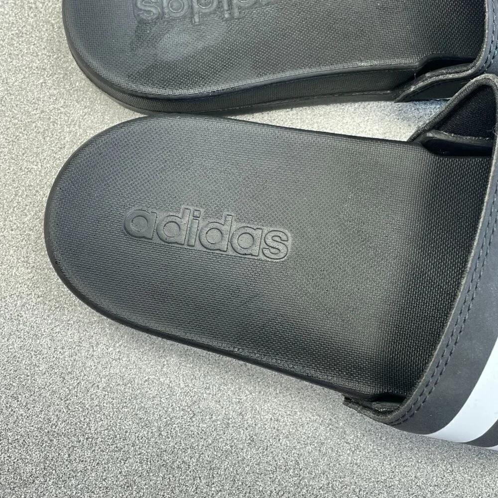 NWOT Adidas Adilette Comfort Slides Men's Size 5  Black & White